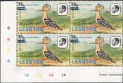 Lesotho 1986 Hoopoe 35s on 75s (1981) 3 x SMALL "s", 1 x Large "S" Surcharges 4v c/b (n22440a)