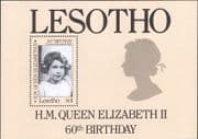 Lesotho 1986 Queen Elizabeth/ QEII 60th B'day/ Royal/ Royalty 1v m/s (n14056)