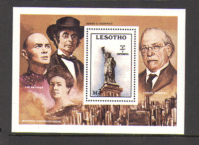 Lesotho 1986 Statue of Liberty / Personalities / Film / Movies / Music m / s n13891
