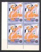 Lesotho 1986 Walt Disney/ Pluto/ Christmas/ Dogs/ Cartoons 4 x 1v crnr blk (b1477b)