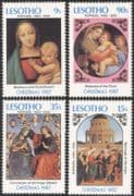 Lesotho 1987 Christmas/ Greetings/ Raphael/ Art/ Artists/ Painters/ Paintings 4v set (n16329b)