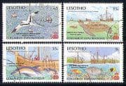 Lesotho 1987 Columbus / Bird / Turtle / Dolphin 4v vfu n31004