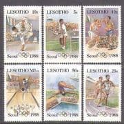 Lesotho 1987 Olympics / Judo / CORRECT FLAG / Sports / Games / Tennis 6v set (n14060)