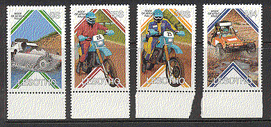 Lesotho 1987 Rally Cars/ Motor Bikes/ Motorcycles/ Racing/ Sport  4v set  (s2612)