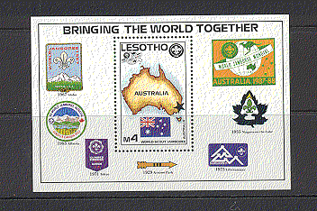 Lesotho 1987 Scouts / Jamboree / Australia m / s ref:s5538