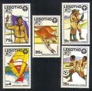 Lesotho 1987 Scouts / Wind Surfing / Kangaroos 5v set s2604