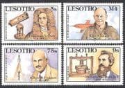 Lesotho 1987 Space / Science / Plane / Telephone 4v set b7664