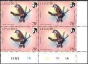 Lesotho 1988 75s Birds/ Cape Sparrow/ Print Misregister ERROR Control Blk (n16507)