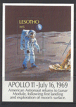 Lesotho 1988 Apollo 11 / Space / Astronaut / Moon m / s (s2602)