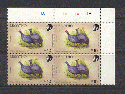 Lesotho 1988 BIRDS / Nature / Wildlife / Guinea Fowl c / b a23
