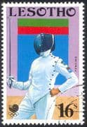 Lesotho 1988 Olympic Games/ Flag ERROR/ Fencer/ Fencing /Sports/ Olympics 1v used VFU (b4475)