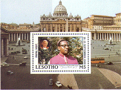 Lesotho 1988 POPE JOHN PAUL / Morapeli m / s ref:n14054