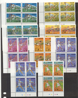 Lesotho 1988 TENNIS / Sport / Players / People 9v c / b n16929