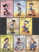 Lesotho 1989 "PhilexFrance '89"/ Disney/ Military/ Uniforms/ StampEx/ Cartoons 8v set (b588)