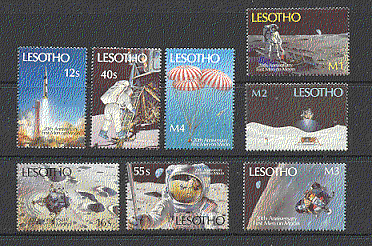 Lesotho 1989 Space / Moon Landing / Apollo 8v set (b1277)