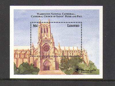 Lesotho 1989 Stamp Expo'89 / Cathedral / Buildings / Architecture m / s ref:n13888