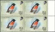 Lesotho 1990 BIRDS 16s on 40s o/p missing bar SURCHARGE ERROR 4v blk (a14)