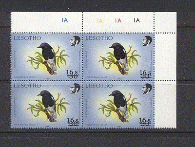 Lesotho 1990 BIRDS / Nature 16s on 30s surch c / b (a11)