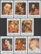 Lesotho 1990 Christmas/ Greetings/ Rubens/ Art/ Artists/ Painters/ Paintings 8v set (n16329c)