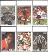 Lesotho 1997 World Cup Football Championships/ Sports/ Games/ Players/ WC 6v set (b1395)