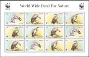 Lesotho 1998 WWF/ Vulture/ Birds/ Nature/ Endangered/ Conservation 12v sht (b905)