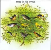 Lesotho 1999 Birds/ Nature/ Wildlife/ Oriole/ Warbler/ Goldfinch/ Pitta 9v sht (b209p)