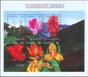 Lesotho 2000 Flowers of Africa/ Orchids/ Hibiscus/ Gardenia 6v m/s (n18773b)