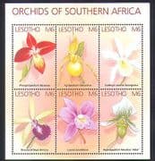 Lesotho 2002 Flowers / Orchids / Plants / Nature / Orchid 6v sht (s2251)