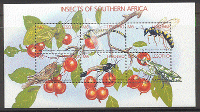Lesotho 2002 Insects / Nature / Dragonfly 6v sht (s2262)