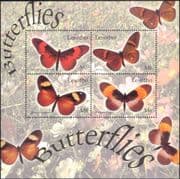 Lesotho 2004 Butterflies/ Insects/ Nature/ Wildlife/ Butterfly 4v m/s - shtlt (n12497)