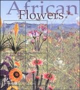 Lesotho 2004 Flowers of Africa/ Red Hot Poker/ Plants/ Nature 4v m/s (n18764)