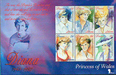 Liberia 1997 Diana, Princess of Wales 6v sht ref:s684