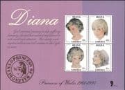 Liberia 1997 Diana, Princess of Wales/ Royal/ Royalty/ People 4v m/s (b2179)