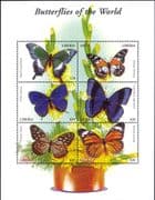 Liberia 2001 Butterflies/ Insects/ Nature/ Conservation/ Butterfly 6v m/s (n26400f)