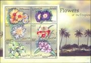 Liberia 2001 Flowers of the Tropics/ Plants/ Nature/ Orchids/ Lilies 6v m/s (b9427e)