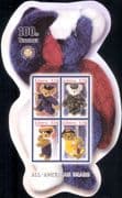 Liberia 2002 Teddy Bear/ American Bears/ Teddies/ Fireman/ Soldier/ Police/ Teddies 4v m/s (s5456m)