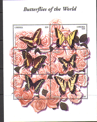 Liberia 2004 Butterflies / Insects / Nature 6v shtlt n16089