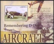Liberia 2004 WWII/ Military/ War/ D-Day/ Planes/ Aviation/ Aircraft/ Air Force 1v m/s (n40194)