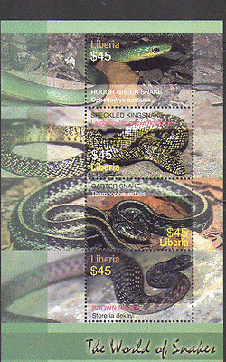 Liberia 2006 SNAKES / Reptiles 4v sht ref:n15497