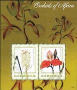 Liberia 2014 Flowers/ Orchids/ Nature/ Plants/ Conservation 2v m/s (b2360a)