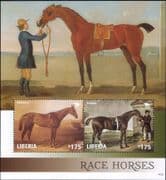 Liberia 2014 Race Horses/ Equestrian Sports/ Racing/ Art/ Paintings 2v m/s (s1568a)