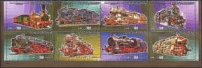 Libya 1984  Steam Engines/ Locomotives/ Trains/ Rail Transport   8v set as block  (s703e)