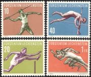 Liechtenstein 1956 Javelin/ Pole Vault/ Hurdles/ Running/ Athletics/ Sports/ Games 4v set (n44775)