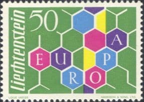 Liechtenstein 1960  Europa/ United Europe/ Honeycomb Design  1v    SGCV £140.00    (ex1131)