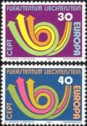 Liechtenstein 1973 Europa/ CEPT/ Communication/ Posthorn/ Arrows/ Animation 2v set (ex1058)