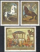 Liechtenstein 1978 Horses/ Carriage/ Art/ Paintings/ Artists/ Transport/ Animals/ Transport 3v set (n42342)