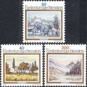 Liechtenstein 1983 Anton Ender/ Artists/ Art/ Paintings/ Castle/ Reservoir 3v set (n44228)