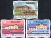 Liechtenstein 1997  Steam Engine/ Locomotives/ Stations/ Rail Transport  3v set  (s703f)