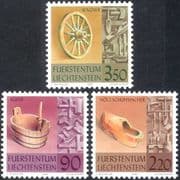Liechtenstein 1998 Traditional Crafts/ Woodwork/ Clog/ Shoe/ Wheel 3v set (n44232)