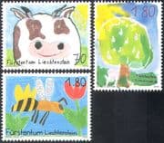 Liechtenstein 2003 Bee/ Cattle/ Tree/ Children's Painting/ Art/ Insects/ Animals/ StampEx 3v set (n42358)